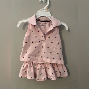 Tommy Hilfiger Pink Sleeveless Polo and Tennis Skirt with Hearts 2pc Set